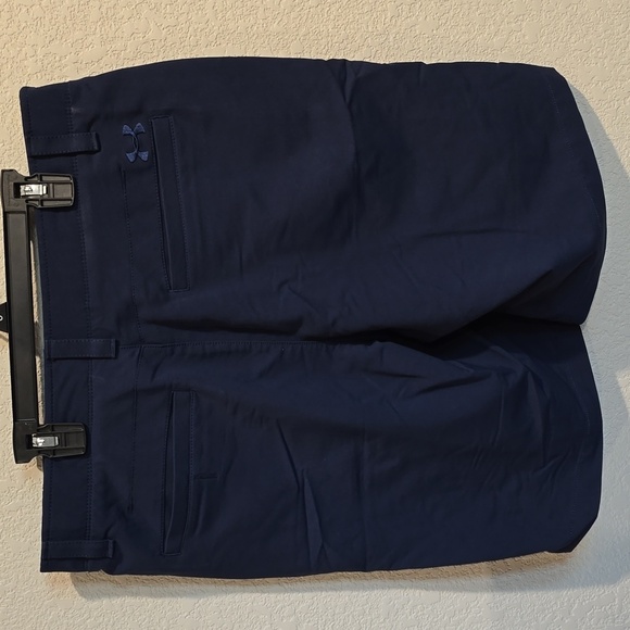 Under Armour Navy Flat Front Shorts - Picture 2 of 3